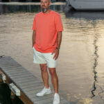 ⁠T shirt Saint tropez vibes orange abricot