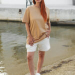 T-shirt Saint-Tropez vibes cappuccino